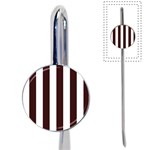 Vertical Stripes - White and Dark Sienna Brown Book Mark