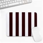 Vertical Stripes - White and Dark Sienna Brown Small Mousepad