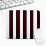 Vertical Stripes - White and Dark Sienna Brown Large Mousepad