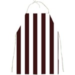Vertical Stripes - White and Dark Sienna Brown Full Print Apron