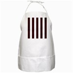 Vertical Stripes - White and Dark Sienna Brown BBQ Apron
