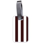 Vertical Stripes - White and Dark Sienna Brown Luggage Tag (Two Sides)