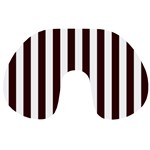 Vertical Stripes - White and Dark Sienna Brown Travel Neck Pillow