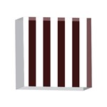 Vertical Stripes - White and Dark Sienna Brown 4 x 4  Acrylic Photo Block