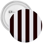 Vertical Stripes - White and Dark Sienna Brown 3  Button