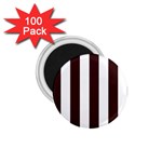 Vertical Stripes - White and Dark Sienna Brown 1.75  Magnet (100 pack)