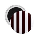 Vertical Stripes - White and Dark Sienna Brown 2.25  Magnet