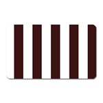 Vertical Stripes - White and Dark Sienna Brown Magnet (Rectangular)
