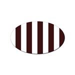 Vertical Stripes - White and Dark Sienna Brown Sticker Oval (100 pack)
