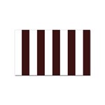 Vertical Stripes - White and Dark Sienna Brown Sticker Rectangular (100 pack)