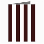 Vertical Stripes - White and Dark Sienna Brown Greeting Card
