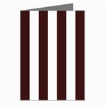 Vertical Stripes - White and Dark Sienna Brown Greeting Cards (Pkg of 8)
