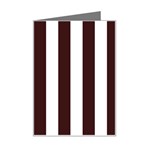 Vertical Stripes - White and Dark Sienna Brown Mini Greeting Card