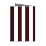 Vertical Stripes - White and Dark Sienna Brown Mini Greeting Cards (Pkg of 8)