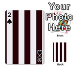 Vertical Stripes - White and Dark Sienna Brown Playing Cards 54 Designs