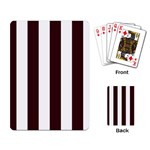 Vertical Stripes - White and Dark Sienna Brown Playing Cards Single Design