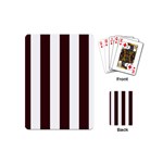 Vertical Stripes - White and Dark Sienna Brown Playing Cards (Mini)