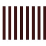 Vertical Stripes - White and Dark Sienna Brown Birthday Cake 3D Greeting Card (7x5)