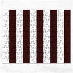 Vertical Stripes - White and Dark Sienna Brown Jigsaw Puzzle (Rectangular)
