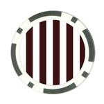 Vertical Stripes - White and Dark Sienna Brown Poker Chip Card Guard (10 pack)