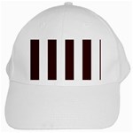 Vertical Stripes - White and Dark Sienna Brown White Cap