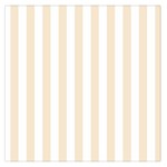 Vertical Stripes - White and Champagne Orange Large Satin Scarf (Square)