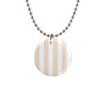 Vertical Stripes - White and Champagne Orange 1  Button Necklace
