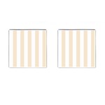 Vertical Stripes - White and Champagne Orange Cufflinks (Square)