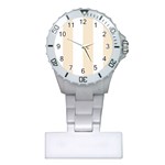 Vertical Stripes - White and Champagne Orange Nurses Watch