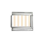 Vertical Stripes - White and Champagne Orange Italian Charm (9mm)