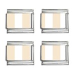 Vertical Stripes - White and Champagne Orange 9mm Italian Charm (4 pack)