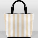 Vertical Stripes - White and Champagne Orange Bucket Bag