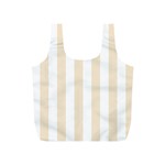 Vertical Stripes - White and Champagne Orange Full Print Recycle Bag (S)