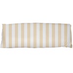 Vertical Stripes - White and Champagne Orange Body Pillow Case (Dakimakura) (One Side)