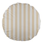 Vertical Stripes - White and Champagne Orange Large 18  Premium Round Cushion