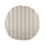 Vertical Stripes - White and Champagne Orange Standard 15  Premium Round Cushion
