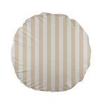 Vertical Stripes - White and Champagne Orange Standard 15  Premium Flano Round Cushion