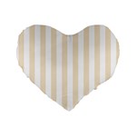 Vertical Stripes - White and Champagne Orange Standard 16  Premium Heart Shape Cushion