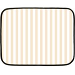 Vertical Stripes - White and Champagne Orange Fleece Blanket (Mini)
