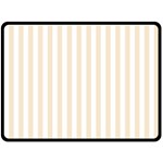 Vertical Stripes - White and Champagne Orange Fleece Blanket (Large) (One Side)