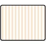 Vertical Stripes - White and Champagne Orange Fleece Blanket (Medium) (One Side)