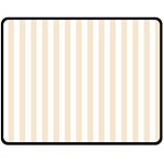 Vertical Stripes - White and Champagne Orange Double Sided Fleece Blanket (Medium) (Two Sides)