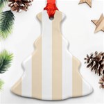 Vertical Stripes - White and Champagne Orange Ornament (Christmas Tree)