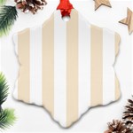 Vertical Stripes - White and Champagne Orange Ornament (Snowflake)