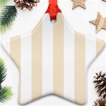 Vertical Stripes - White and Champagne Orange Ornament (Star)