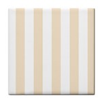 Vertical Stripes - White and Champagne Orange Tile Coaster