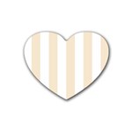 Vertical Stripes - White and Champagne Orange Heart Coaster (4 pack)
