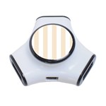 Vertical Stripes - White and Champagne Orange Portable USB Hub (One Side)