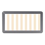 Vertical Stripes - White and Champagne Orange Memory Card Reader (Mini)