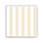 Vertical Stripes - White and Champagne Orange Memory Card Reader with Storage (Square)